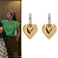 Fashion Metal Circle Alloy And Alloy Double Spell Love Earrings Nhnt138212 main image 1