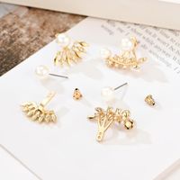 Fashion Leaf Shaped Rhinestone Earrings Nhxs138226 main image 5