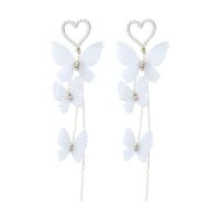 Ez2092 Croix-transfrontalier Européen Et Américain De Mode Exquis Boucles D'oreilles Romantique Aura Amour Perle Papillon Boucles D'oreilles Longues Boucles D'oreilles main image 6