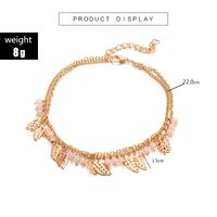 Fashion Rice Beads Hollow Leaf Alloy 2 Layer Anklet Bracelet Nhgy138272 main image 6