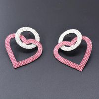S925 Alloy Needle Pink Love Rhinestone Earrings Nhnt138288 main image 8