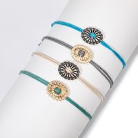 Colored Hollowed Out Tree Round Cross Turquoise Flower Bracelet Nhgy138317 main image 9