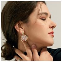 Womens Round Acrylic Two-color Series Earrings Nhct138326 main image 1
