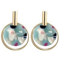 Womens Round Acrylic Two-color Series Earrings Nhct138326 main image 3