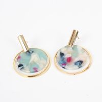 Womens Round Acrylic Two-color Series Earrings Nhct138326 main image 4
