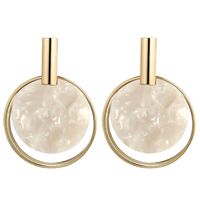 Womens Round Acrylic Two-color Series Earrings Nhct138326 main image 7