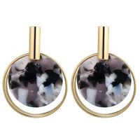 Womens Round Acrylic Two-color Series Earrings Nhct138326 main image 9