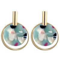 Womens Round Acrylic Two-color Series Earrings Nhct138326 main image 13