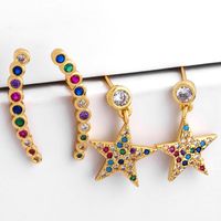 European And American Branches Colored Gemstone Five-pointed Star Earrings Nhas138337 main image 2