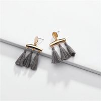 Fashion Geometric Line Cotton Thread Tassel Alloy Earrings Nhlu138345 main image 3