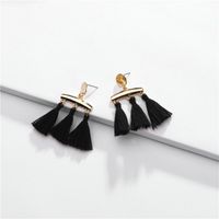 Fashion Geometric Line Cotton Thread Tassel Alloy Earrings Nhlu138345 main image 4