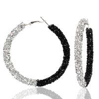 Fashion Exaggerated Large Circle Micro-encrusted Two-color Mix Earrings Nhct138360 main image 1