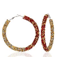 Modèle Coréen De Mode Boucles D'oreilles Femmes Exagéré Grand Cercle Micro Strass Deux-couleur Mixte De Boucles D'oreilles Boucles D'oreilles Boucles D'oreilles main image 9