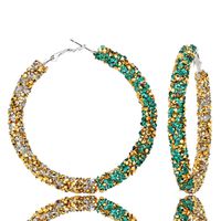 Fashion Exaggerated Large Circle Micro-encrusted Two-color Mix Earrings Nhct138360 main image 11