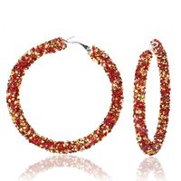 Lady Fashion Ethnic Style Round Rhinestone Artificial Gemstones Earrings main image 1