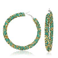 Lady Fashion Ethnic Style Round Rhinestone Artificial Gemstones Earrings main image 3