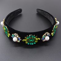 Baroque Full Rhinestone Beads Imitated Crystal Retro Headband Nhnt138122 sku image 1