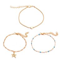 Creative Simple Alloy Hollow Star Rice Beads Chain 3 Layer Bracelet Nhgy138181 sku image 1