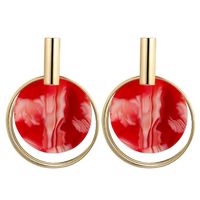 Womens Round Acrylic Two-color Series Earrings Nhct138326 sku image 1