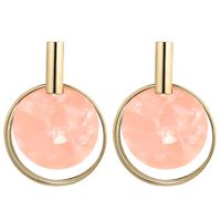Womens Round Acrylic Two-color Series Earrings Nhct138326 sku image 2