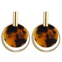 Womens Round Acrylic Two-color Series Earrings Nhct138326 sku image 3