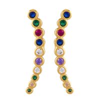 European And American Branches Colored Gemstone Five-pointed Star Earrings Nhas138337 sku image 1