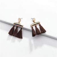 Fashion Geometric Line Cotton Thread Tassel Alloy Earrings Nhlu138345 sku image 4