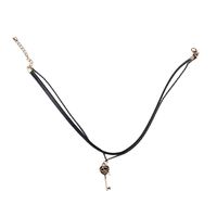 Sleek Minimalist Leather Double Clavicle Necklace Nhjq138362 sku image 1