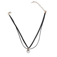 Croix-frontière Vente Chaude Coréenne Style De Mode Simple En Cuir Double-couche Pendentif Clavicule Chaîne Tempérament Sauvage Multiples Options sku image 2