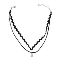 Sleek Minimalist Leather Double Clavicle Necklace Nhjq138362 sku image 5