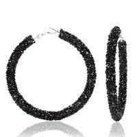 Lady Fashion Ethnic Style Round Rhinestone Artificial Gemstones Earrings sku image 3