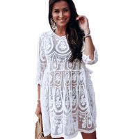 Women's Fashion Commute Round Neck Embroidery Half Sleeve Solid Color main image 6