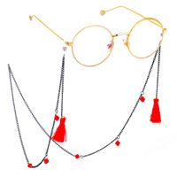 Red Fringed Metal Glasses Chain Nhbc131026 main image 1