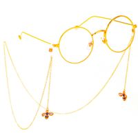 Anti-rutsch-beliebtes Metall-brillen Seil, Farb Haltende Goldene Strass-bienen Anhänger, Hand Gefertigte Brillen Kette, Grenz Überschreitend main image 1