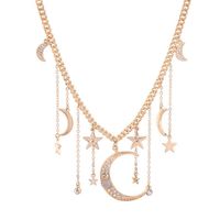 Ladies Star Moon Alloy Rhinestone Necklace Nhqd131062 main image 6