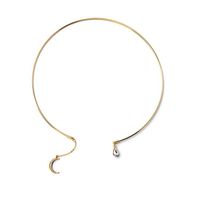 Simple Lady Moon Drop Alloy Necklace Nhqd131106 main image 1