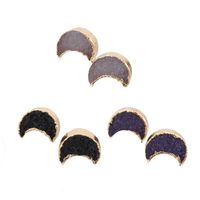 Europe Et En Amérique Croix Frontière Nouvelle Décoration Ins Personnalisé Simple Boucles D'oreilles Lune Goujons Croissant Commerce Extérieur Naturel Pierre Imité Résine Boucles D'oreilles main image 6