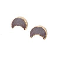 Europe Et En Amérique Croix Frontière Nouvelle Décoration Ins Personnalisé Simple Boucles D'oreilles Lune Goujons Croissant Commerce Extérieur Naturel Pierre Imité Résine Boucles D'oreilles sku image 2