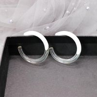 Transparent Color Splicing C-shaped Opening Resin Earrings Nhom131525 main image 1
