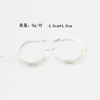 Transparent Color Splicing C-shaped Opening Resin Earrings Nhom131525 main image 6