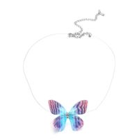 2019 Japanische Und Koreanische Neue Schmuck Mode Einfache Tüll Feder Schmetterling Unsichtbare Angelschnur Kurze Halskette main image 6