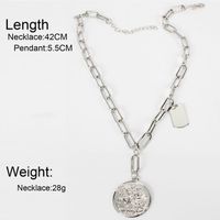 Retro Cross Buckle Alloy Portrait Coin Single Layer Wild Necklace Nhct131573 main image 3