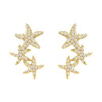 Simple And Versatile Slimming Starfish Zircon Earrings Nhll131584 main image 6