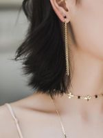 Wild Simple Personality Super Fairy Long Alloy Earrings Nhll131613 main image 5