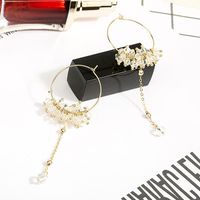 Long Fringed Super Fairy Imitated Crystal Flower Alloy Earrings Nhll131616 main image 1