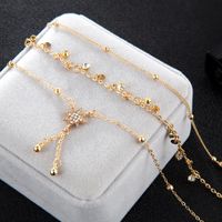 Fashion Rice Beads Beaded Six-pointed Star Pendant Alloy Anklet Bracelet 3 Piece Set Nhgy131625 main image 5