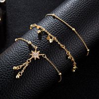 Fashion Rice Beads Beaded Six-pointed Star Pendant Alloy Anklet Bracelet 3 Piece Set Nhgy131625 main image 6