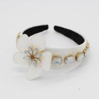 Simple Acrylic White Flower Gemstone Rhinestone Geometric Headband Nhwj131632 main image 1