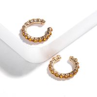 Exaggerated Atmospheric Alloy Rhinestone C-shaped Ear Hook Nhjq131737 main image 1