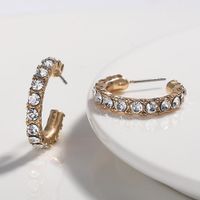 Exaggerated Atmospheric Alloy Rhinestone C-shaped Ear Hook Nhjq131737 main image 5